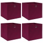 Aufbewahrungsboxen 4 Stück dunkelroter Stoff 32x32x32 cm von vidaXL, Aufbewahrungskörbe - Ref: Foro24-288341, Preis: 25,36 €,...