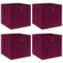 Storage boxes 4 pcs dark red fabric 32x32x32 cm by vidaXL, Storage baskets - Ref: Foro24-288341, Price: 24,87 €, Discount: %