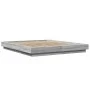 Sonoma gray wood bed frame with LED lights 160x200 cm by vidaXL, Beds and slatted bases - Ref: Foro24-3281089, Price: 187,44 ...