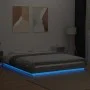 Sonoma gray wood bed frame with LED lights 160x200 cm by vidaXL, Beds and slatted bases - Ref: Foro24-3281089, Price: 187,44 ...