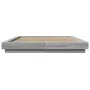 Sonoma gray wood bed frame with LED lights 160x200 cm by vidaXL, Beds and slatted bases - Ref: Foro24-3281089, Price: 187,44 ...