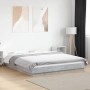 Estructura cama con luces LED madera gris hormigón 150x200 cm