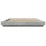 Bed frame with LED lights concrete gray wood 150x200 cm by vidaXL, Beds and slatted bases - Ref: Foro24-3281094, Price: 178,1...