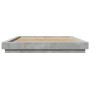 Estructura cama con luces LED madera gris hormigón 150x200 cm de vidaXL, Camas y somieres - Ref: Foro24-3281094, Precio: 180,...