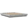 Bed frame with LED lights concrete gray wood 150x200 cm by vidaXL, Beds and slatted bases - Ref: Foro24-3281094, Price: 178,1...