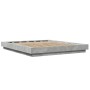 Estructura cama con luces LED madera gris hormigón 150x200 cm de vidaXL, Camas y somieres - Ref: Foro24-3281094, Precio: 180,...