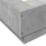 Bed frame with LED lights concrete gray wood 150x200 cm by vidaXL, Beds and slatted bases - Ref: Foro24-3281094, Price: 178,1...