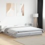 Estructura cama con luces LED madera gris Sonoma 150x200 cm