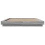 Estructura cama con luces LED madera gris Sonoma 150x200 cm de vidaXL, Camas y somieres - Ref: Foro24-3281096, Precio: 189,26...