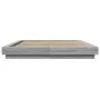 Estructura cama con luces LED madera gris Sonoma 150x200 cm de vidaXL, Camas y somieres - Ref: Foro24-3281096, Precio: 187,07...