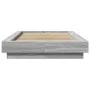 Bed frame with LED lights Sonoma gray wood 90x200 cm by vidaXL, Beds and slatted bases - Ref: Foro24-3281124, Price: 159,47 €...