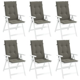 Cojines para silla respaldo alto 6 uds tela gris oscuro melange