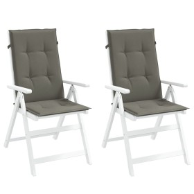 Cojines para silla respaldo alto 2 uds tela gris oscuro melange