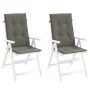 Kissen für Hochlehner, 2 Stück, dunkelgrauer Melange-Stoff von vidaXL, Kissen für Stühle und Sofas - Ref: Foro24-4002415, Pre...