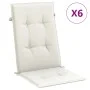 Cojines silla respaldo alto 6 uds tela crema melange 120x50x4cm de vidaXL, Cojines para sillas y sofás - Ref: Foro24-4002420,...