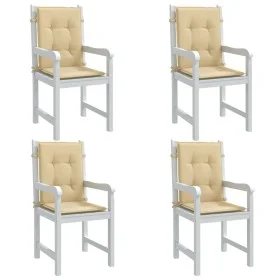 Low back chair cushions 4 units beige melange fabric 100x50x4 cm by vidaXL, Cushions for chairs and sofas - Ref: Foro24-40024...