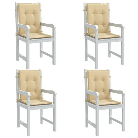 Low back chair cushions 4 units beige melange fabric 100x50x4 cm by vidaXL, Cushions for chairs and sofas - Ref: Foro24-40024...