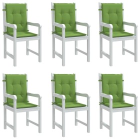 Cojines silla respaldo bajo 6 ud tela verde melange 100x50x4 cm