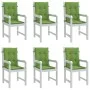 Kissen für niedrige Rückenlehne, 6 Stück, grüner Melange-Stoff, 100 x 50 x 4 cm von vidaXL, Kissen für Stühle und Sofas - Ref...