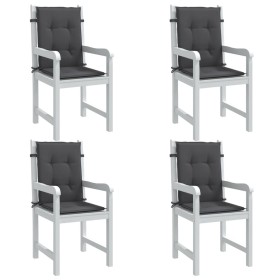 Cojines silla respaldo bajo 4 ud tela gris antracita melange