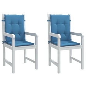 Cojines silla respaldo bajo 2 ud tela azul melange 100x50x4 cm