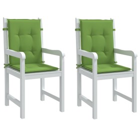 Cojines silla respaldo bajo 2 ud tela verde melange 100x50x4 cm