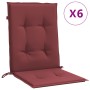 Cojines para silla respaldo bajo 6 ud tela rojo tinto melange