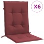 Niedriglehner-Stuhlkissen, 6 Einheiten, roter Melange-Stoff von vidaXL, Kissen für Stühle und Sofas - Ref: Foro24-4002474, Pr...