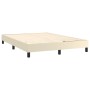 Estructura de cama sin colchón cuero sintético crema 140x190 cm
