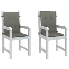 Cojines para silla respaldo bajo 2 ud tela gris oscuro melange