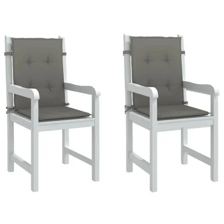 Low back chair cushions 2 units dark gray melange fabric by vidaXL, Cushions for chairs and sofas - Ref: Foro24-4002448, Pric...