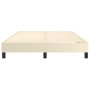Estructura de cama sin colchón cuero sintético crema 140x190 cm