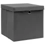 Storage boxes with lids 10 pcs gray fabric 32x32x32 cm by vidaXL, Storage baskets - Ref: Foro24-288336, Price: 71,67 €, Disco...