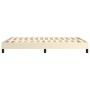 Estructura de cama sin colchón cuero sintético crema 140x190 cm