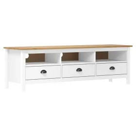 TV-Schrank Hill aus massivem weißem Kiefernholz, 158 x 40 x 47 cm von vidaXL, TV-Möbel - Ref: Foro24-288930, Preis: 137,25 €,...