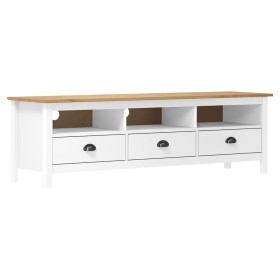 TV-Schrank Hill aus massivem weißem Kiefernholz, 158 x 40 x 47 cm von vidaXL, TV-Möbel - Ref: Foro24-288930, Preis: 162,94 €,...