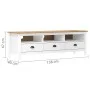 TV-Schrank Hill aus massivem weißem Kiefernholz, 158 x 40 x 47 cm von vidaXL, TV-Möbel - Ref: Foro24-288930, Preis: 159,10 €,...