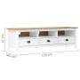 TV-Schrank Hill aus massivem weißem Kiefernholz, 158 x 40 x 47 cm von vidaXL, TV-Möbel - Ref: Foro24-288930, Preis: 162,94 €,...