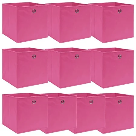 Storage boxes 10 units pink fabric 32x32x32 cm by vidaXL, Storage baskets - Ref: Foro24-288347, Price: 50,61 €, Discount: %