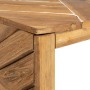 Mesa de centro madera maciza de teca erosionada 110x35x38 cm