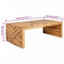 Mesa de centro madera maciza de teca erosionada 110x35x38 cm