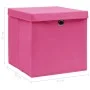 Storage boxes with lids 10 pcs pink fabric 32x32x32 cm by vidaXL, Storage baskets - Ref: Foro24-288348, Price: 64,99 €, Disco...