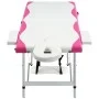 Klappbare Massageliege 2 Zonen aus weißem und rosafarbenem Aluminium von vidaXL, Massageliegen - Ref: Foro24-110234, Preis: 1...