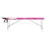 Klappbare Massageliege 2 Zonen aus weißem und rosafarbenem Aluminium von vidaXL, Massageliegen - Ref: Foro24-110234, Preis: 1...