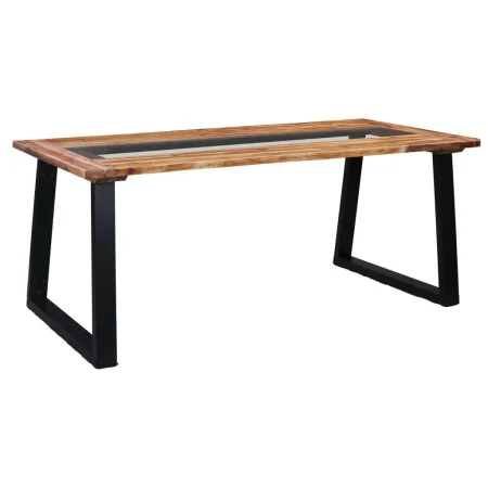 Solid acacia wood and glass dining table 180x90x75cm by vidaXL, Kitchen and dining tables - Ref: Foro24-288067, Price: 329,82...