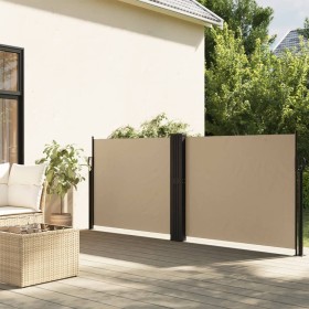 Toldo lateral retráctil beige 140x600 cm