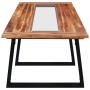 Mesa de comedor de madera maciza de acacia y vidrio 180x90x75cm de vidaXL, Mesas de cocina y de comedor - Ref: Foro24-288067,...