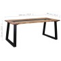 Mesa de comedor de madera maciza de acacia y vidrio 180x90x75cm de vidaXL, Mesas de cocina y de comedor - Ref: Foro24-288067,...