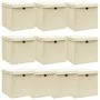 Storage boxes with lids 10 pcs cream fabric 32x32x32 cm by vidaXL, Storage baskets - Ref: Foro24-288360, Price: 57,80 €, Disc...
