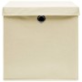 Storage boxes with lids 10 pcs cream fabric 32x32x32 cm by vidaXL, Storage baskets - Ref: Foro24-288360, Price: 58,49 €, Disc...